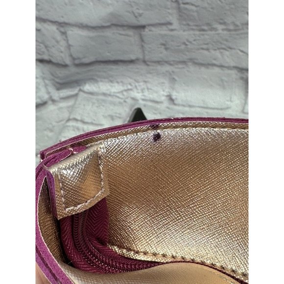 Bath & Body Works VIP Pink Rose Gold Metallic Shimmer Zippered Tote Faux Leather - Picture 12 of 13